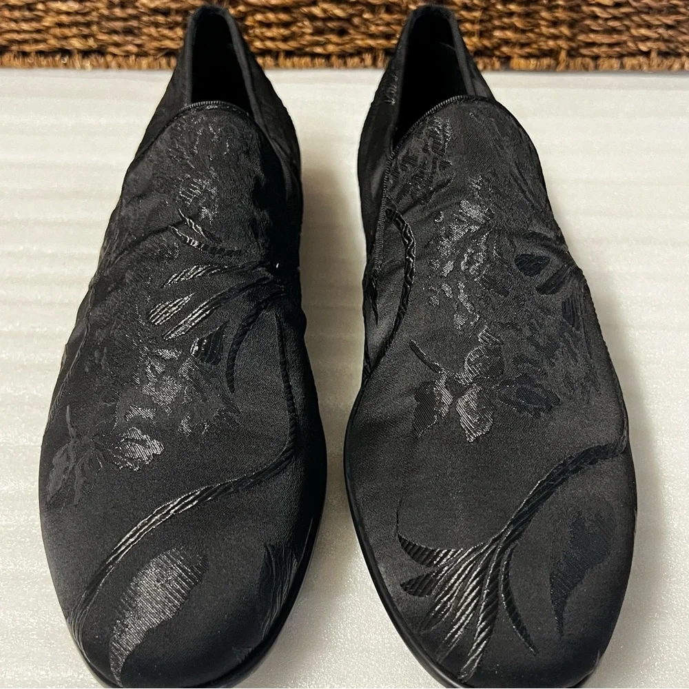 Aldo Men’s Goolsby Brocade Floral Black Textile Loafers Size 11 Dress Shoes